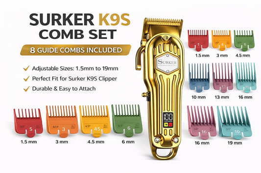 surker k9s comb set guide combs different sizes
surker k9s adjustable comb attachments 1.5mm to 19mm