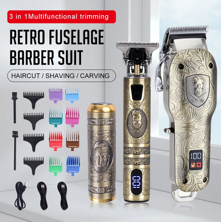 Surker Professional 3 pieces Suit Machine Electric Cordless Grooming Kit T-blade SK-613-3 - surker