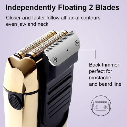 Surker Professional IPX6 electric LED shaver metal hair cleaning rechargeable SK-5001 - surker