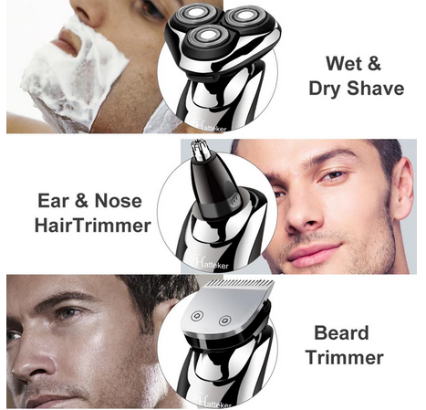 Surker cordless 3in1 grooming kit electric shaver rechargeable rotary RSCX-9598A - surker