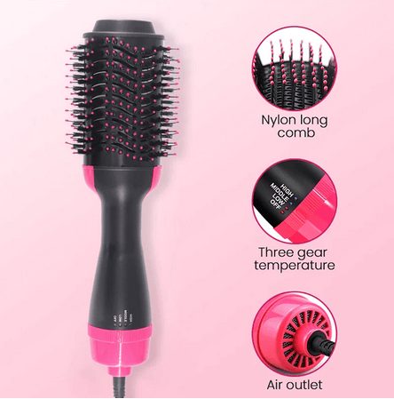 Hair Dryer Hot Air Brush Styler and Volumizer Straightener Curler Comb Roller Electric - surker
