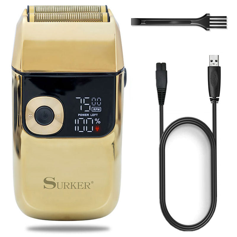 Professional IPX6 electric LED shaver metal housing hair cleaning rechargeable 7