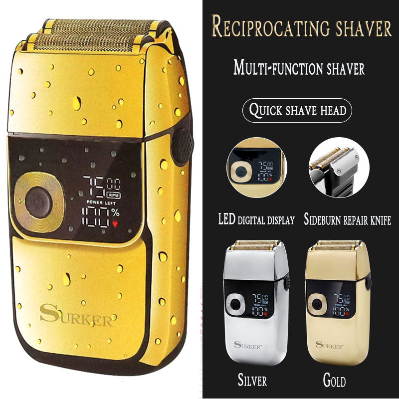 Professional IPX6 electric LED shaver metal housing hair cleaning rechargeable 3