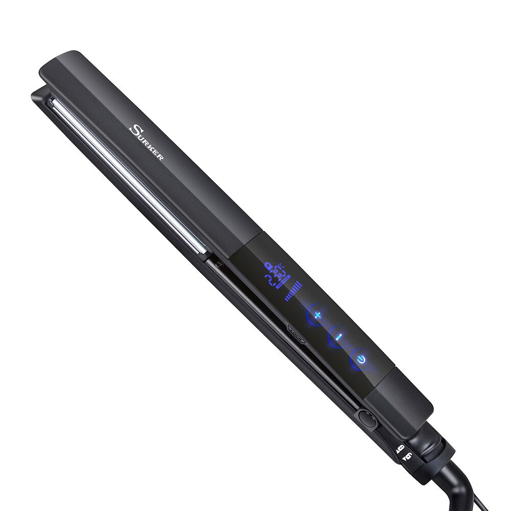 Surker Negative ion Hair Straightener LED Touch screen Curling Iron for Women Ceramic Styling Tools