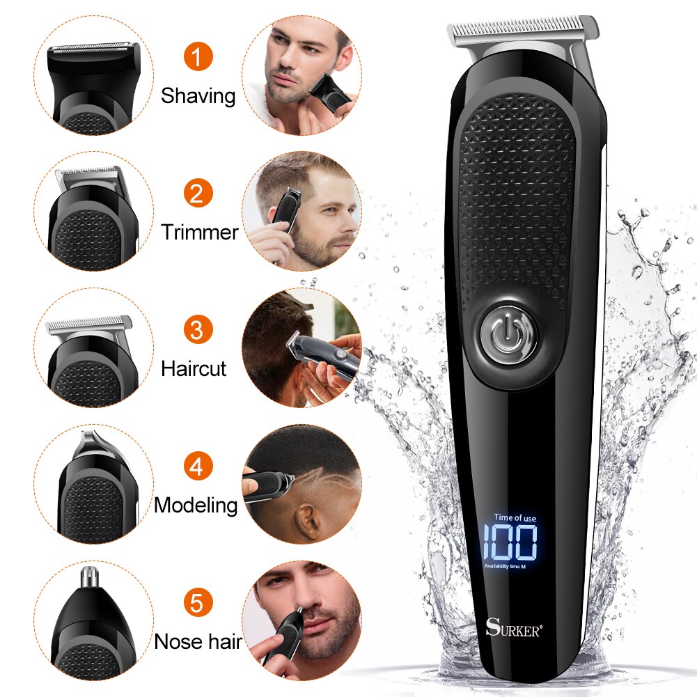Surker kit hair trimmer pro clipper beard body shaver electric Cutting SK522B - surker