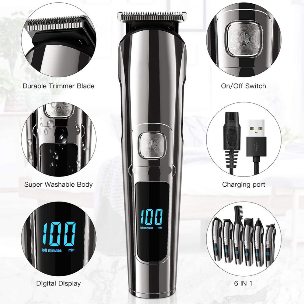 Surker 6in1 Hair Clipper Multifunction Rechargeable Wireless Electric FK8688 - surker
