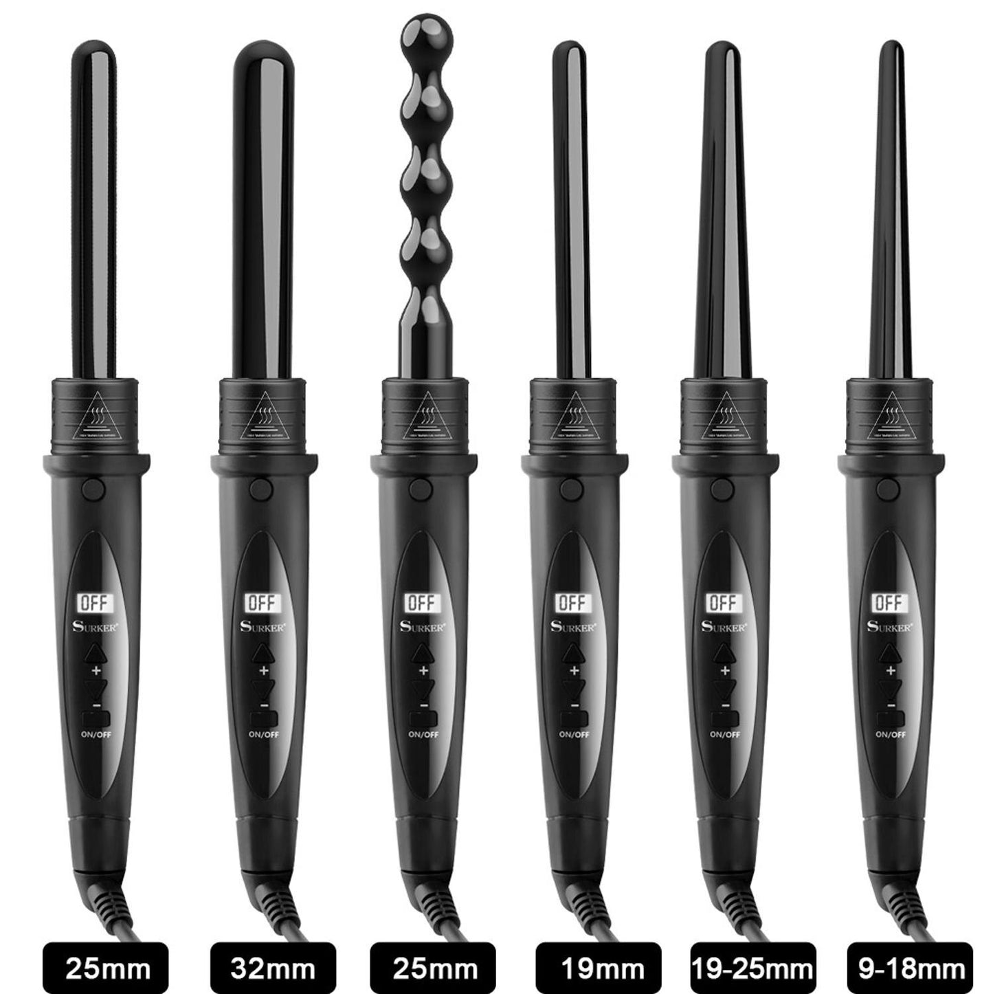 SURKER Ceramic Hair Curling Professional Iron Hair Waver Hair Culer Roller 6P Hair Curler Set Styling Tools 505