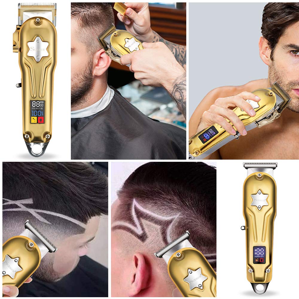 Surker Full metal professional hair clipper combo kit barber cordless SK-660F - surker