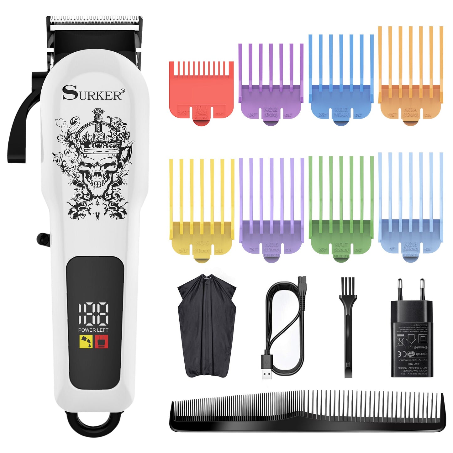 SURKER Hair Clippers for Man Electric Bread Trimmer Professional 309C - surker