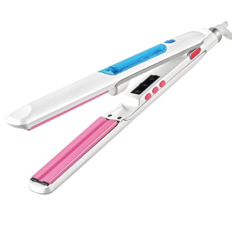 3D professional steamer hair straightener steam flat iron float ceramic plate wet dry curly hair styling tools 110-240v - surker