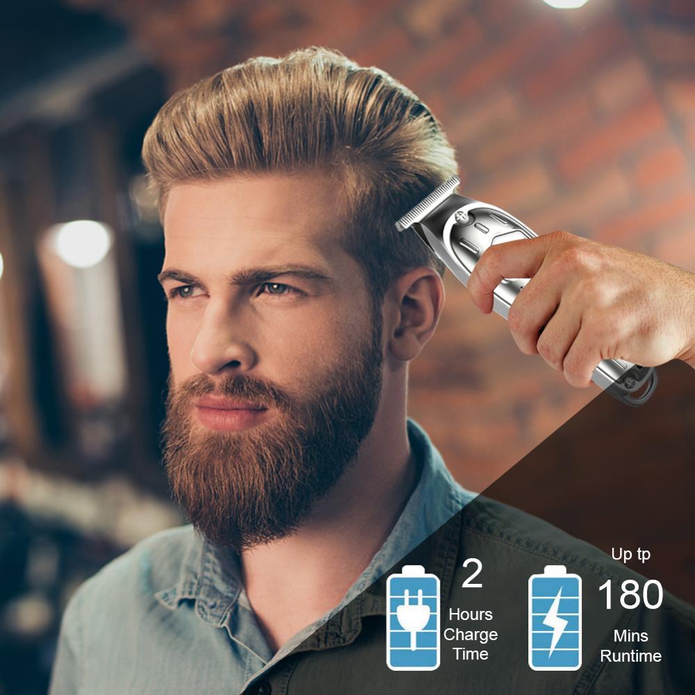 Surker Professional Hair Clippers Rechargeable Razor Haircut Machine For Men Adjustable Stainless Steel Blade