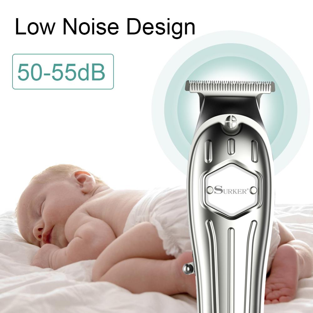 Surker Professional Hair Clippers Rechargeable Razor Haircut Machine For Men Adjustable Stainless Steel Blade