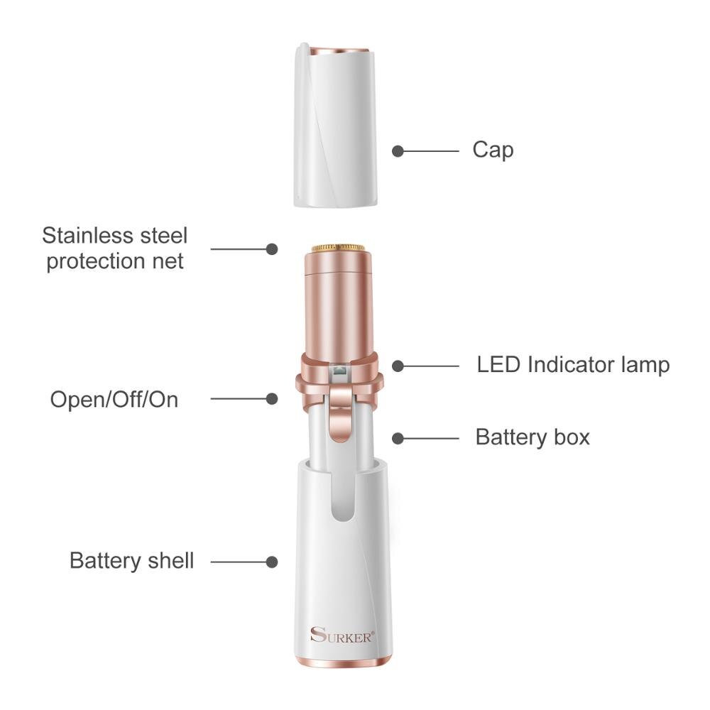 Surker Mini hair removal Portable Epilator Eyebrow Electric Lipstick Facial SK-8006 - surker