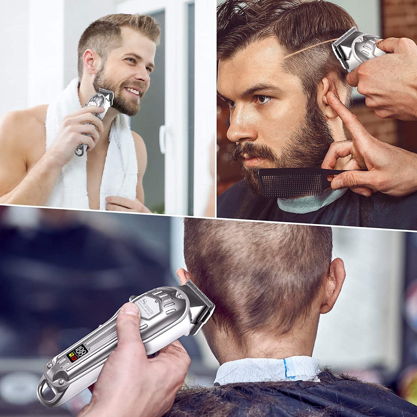 Metal Cordless powerful electric hair clipper for men 4