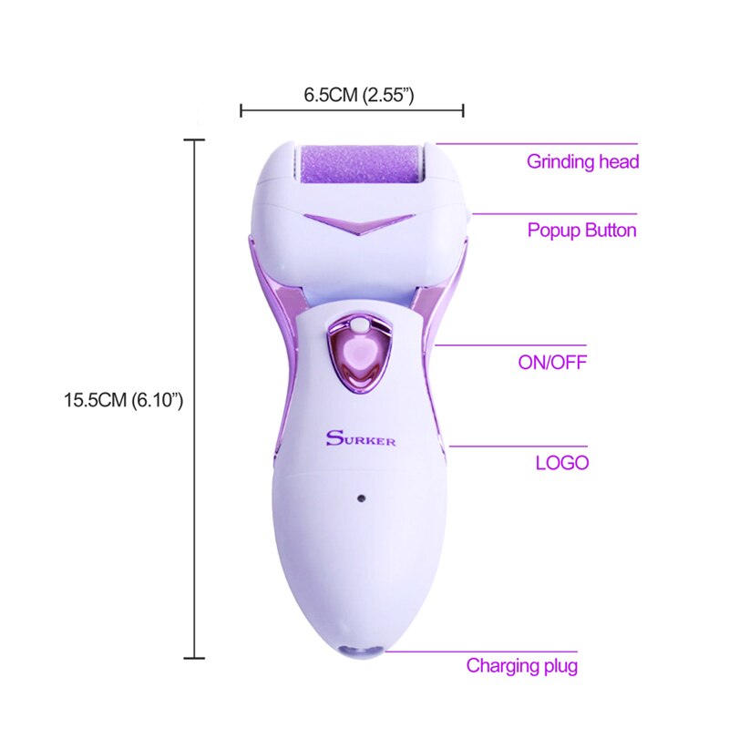 Surker Electric Pedicure Machine Rechargeable Feet Care Tool Dead Skin WF-5008 - surker