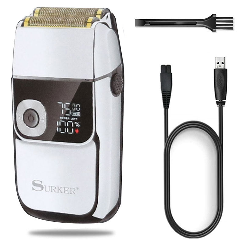 Professional IPX6 electric LED shaver metal housing hair cleaning rechargeable 6