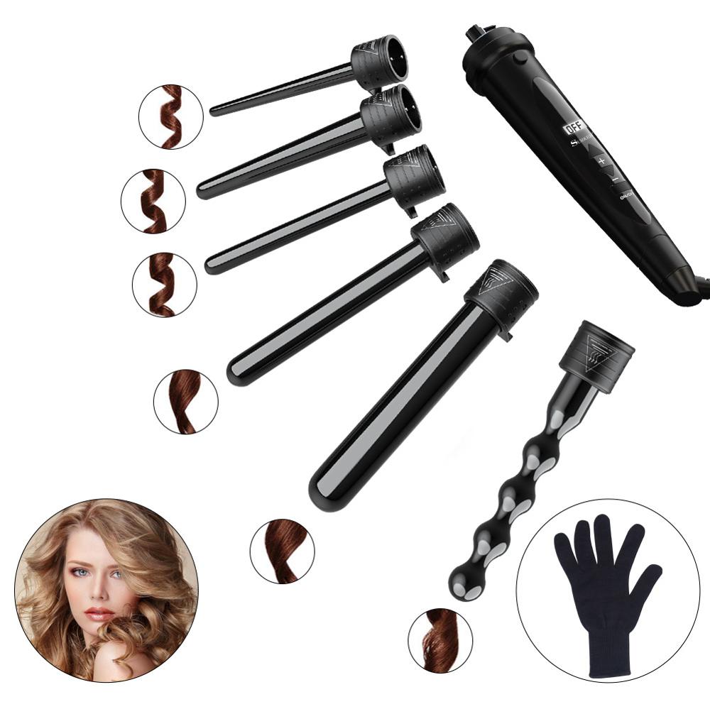 SURKER Ceramic Hair Curling Professional Iron Hair Waver Hair Culer Roller 6P Hair Curler Set Styling Tools 505