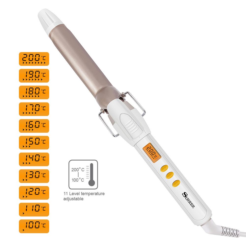 Surker professional hair curling iron ceramic styling tools women thermostatic hair curler bigodini