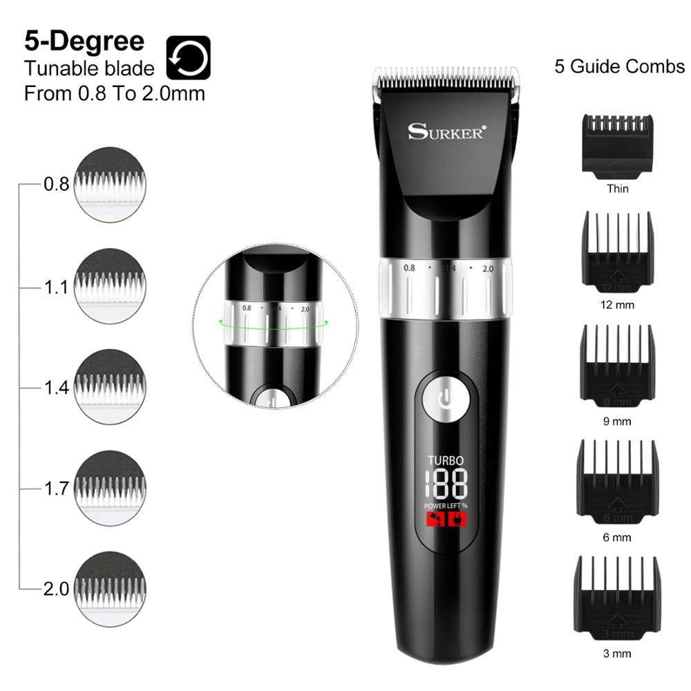 Surker Electric Hair Clipper Rechargeable Professional Waterproof SK-535 - surker