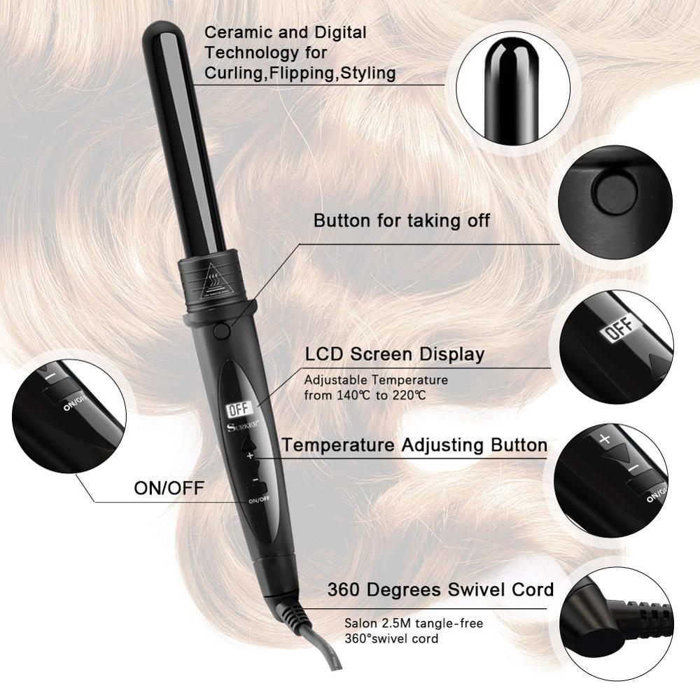 SURKER Ceramic Hair Curling Professional Iron Hair Waver Hair Culer Roller 6P Hair Curler Set Styling Tools 505