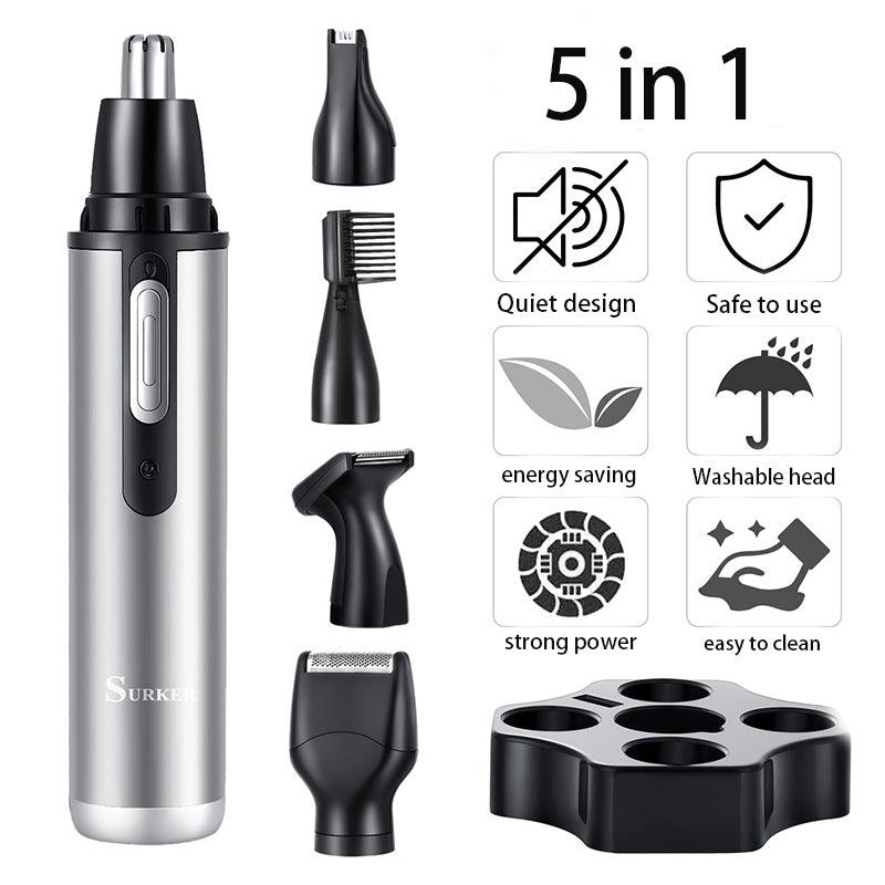 Surker 5-in-1 multi-function grooming set USB charging portable mini nose and ear hair trimmer 2