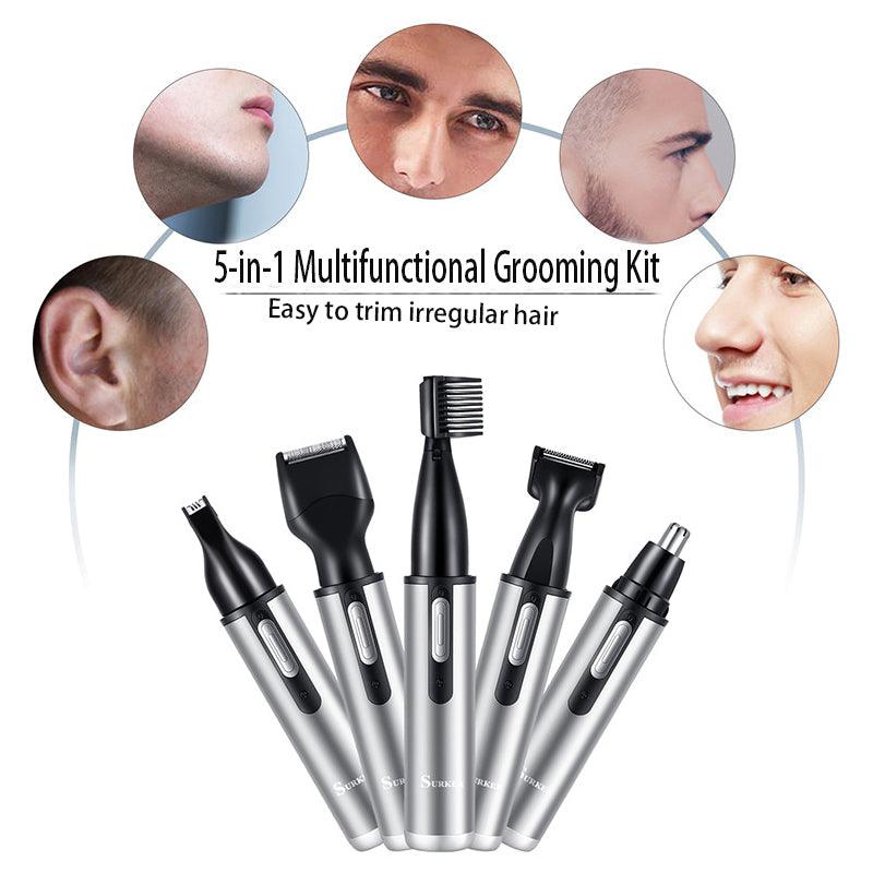 Surker 5-in-1 multi-function grooming set USB charging portable mini nose and ear hair trimmer 3