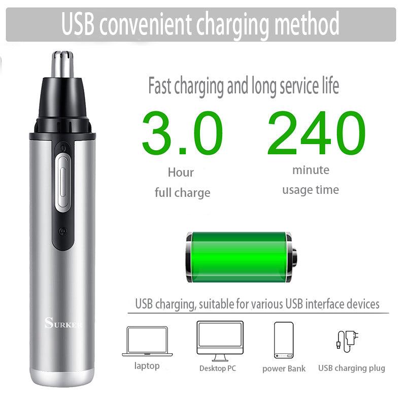 Surker 5-in-1 multi-function grooming set USB charging portable mini nose and ear hair trimmer 5
