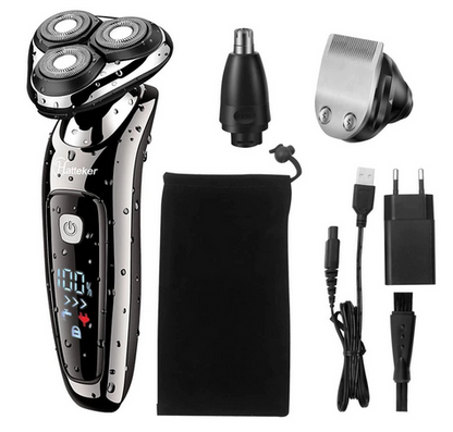 Surker cordless 3in1 grooming kit electric shaver rechargeable rotary RSCX-9598A - surker