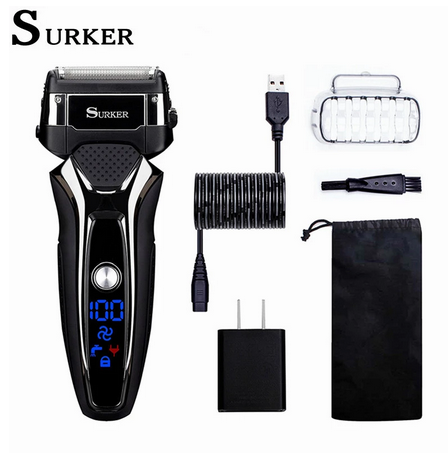 Surker Pro electric shaver beard foil razor for men rechargeable RSCX-9008