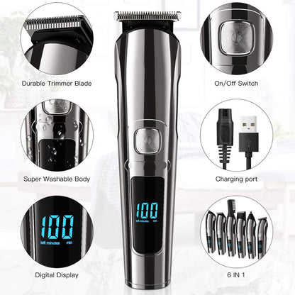 Surker 6in1 Hair Clipper Multifunction Rechargeable Wireless Electric FK8688 - surker