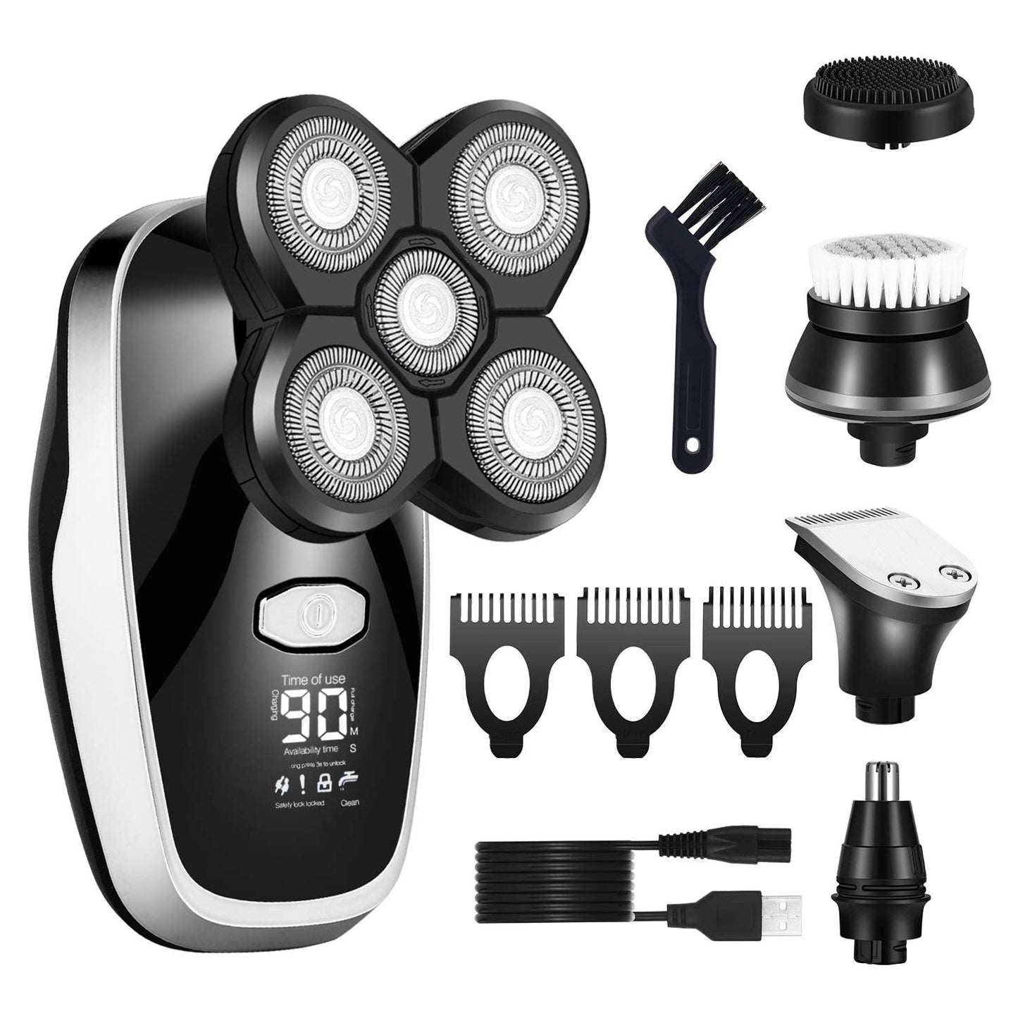 Surker 5 in1 wet dry facial boby grooming shaver rechargeable 5