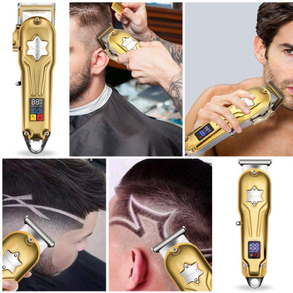 Surker Full metal professional hair clipper combo kit barber cordless SK-660F - surker