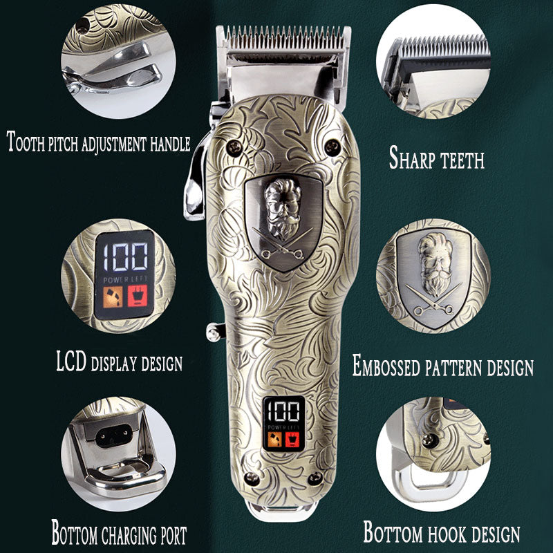 powerful LED electric hair clipper grooming professional LCD 6