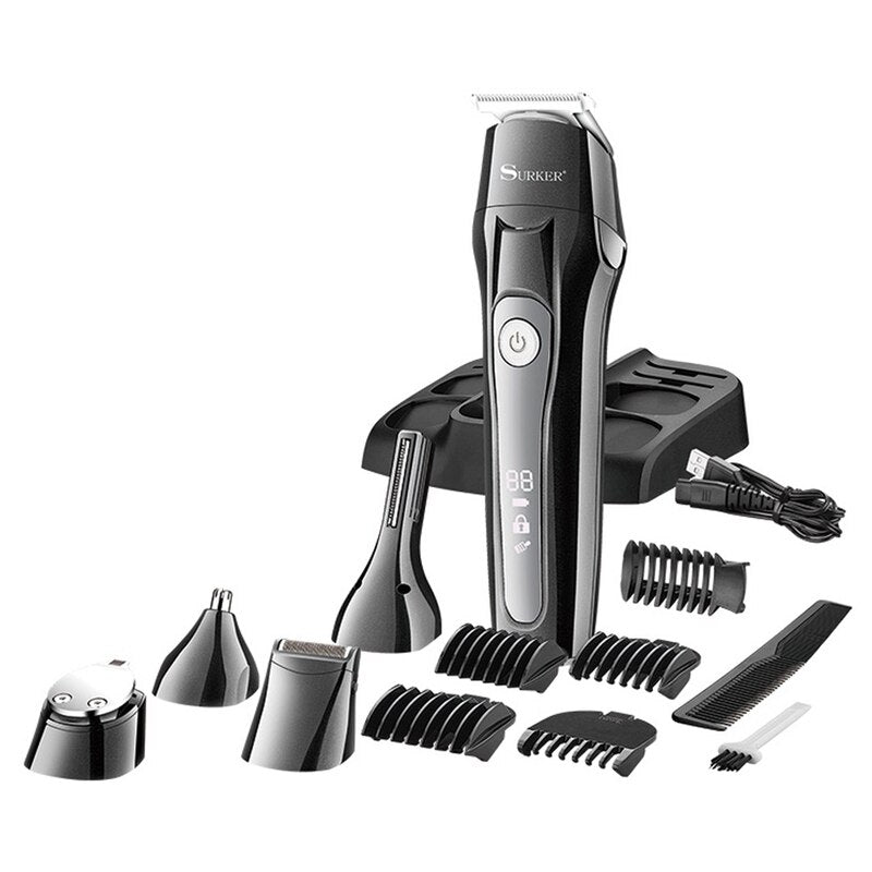 Surker men grooming kit hair trimmer electric body beard trimmer LCD display - surker