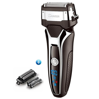 Turbo powerful wet dry electric shaver rechargeable foil face body shaver 6