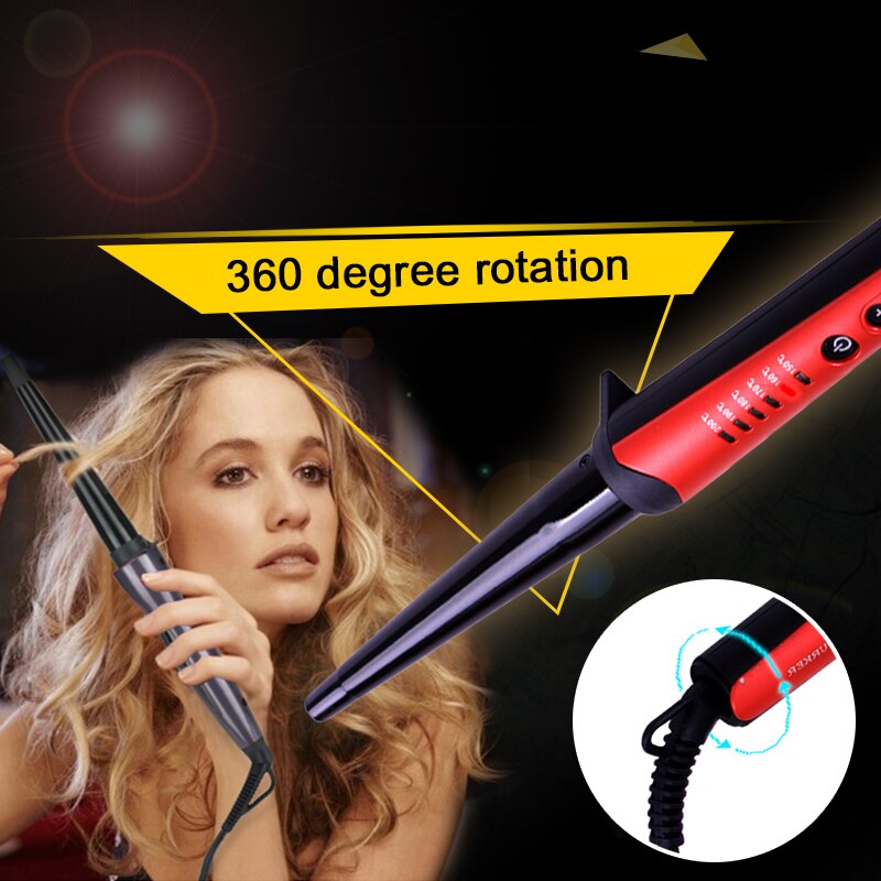 Surker professional Hair Curling Iron Hair waver Pear Flower Cone Electric  Styling Tools for Women bigodini