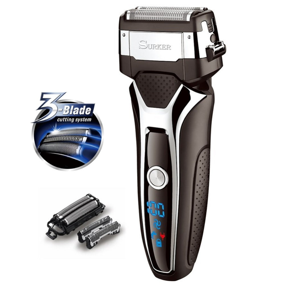 Turbo powerful wet dry electric shaver rechargeable foil face body shaver 1