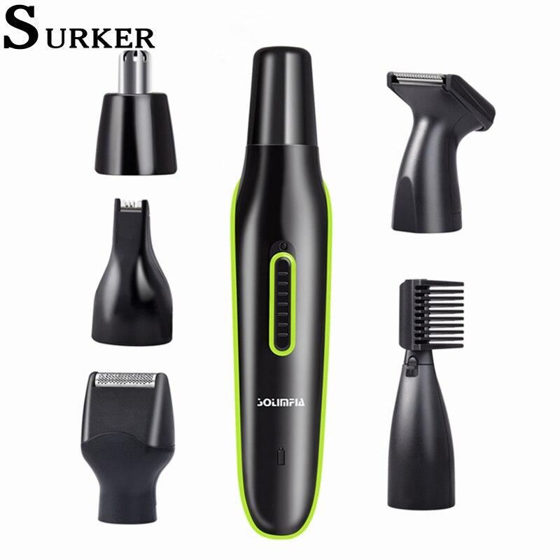 Surker 5 in 1 Multifunctional Nose Hair Trimmer Beard Eyebrows Rechargeable SK-2202 - surker