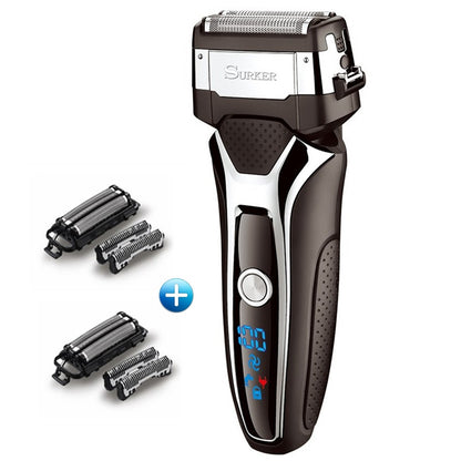 Turbo powerful wet dry electric shaver rechargeable foil face body shaver 5