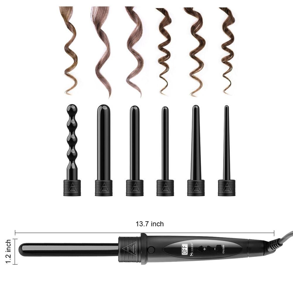 SURKER Ceramic Hair Curling Professional Iron Hair Waver Hair Culer Roller 6P Hair Curler Set Styling Tools 505