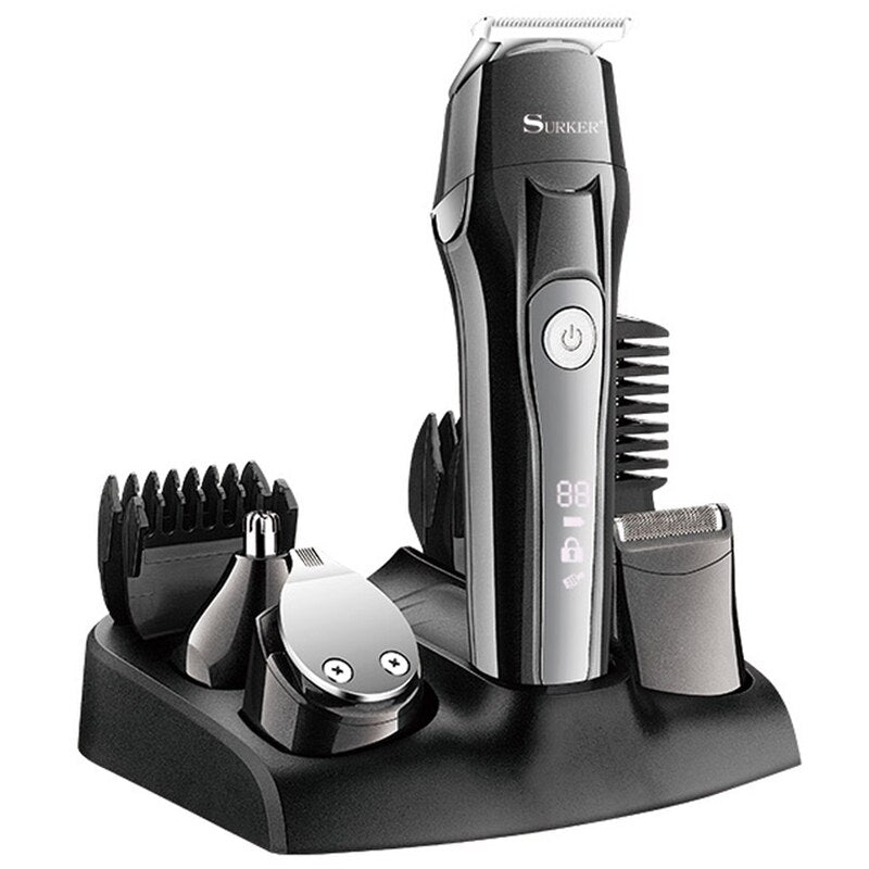 Surker men grooming kit hair trimmer electric body beard trimmer LCD display - surker