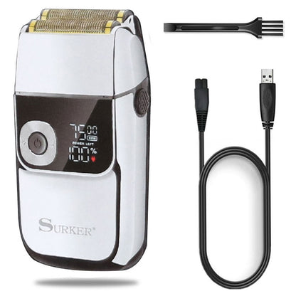 Professional IPX6 electric LED shaver metal housing hair cleaning rechargeable 6