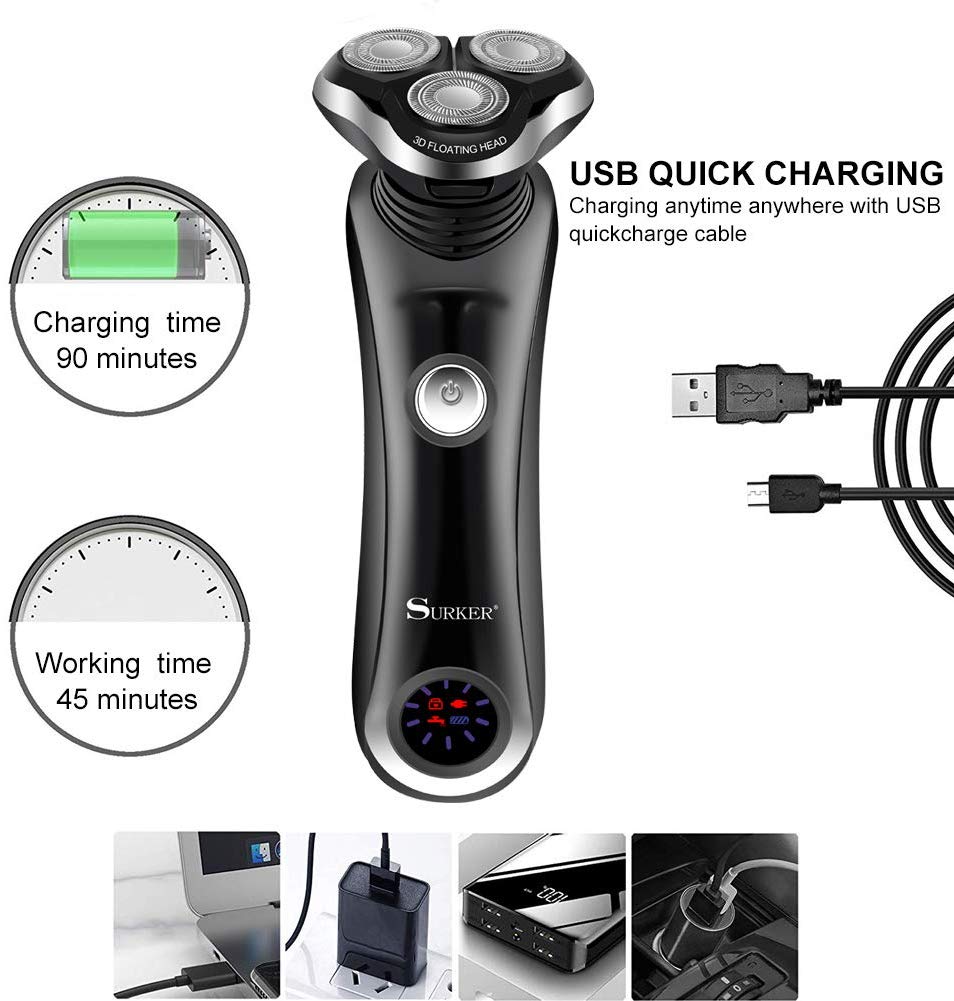 Surker dry Pro electric shaver for men facial 6