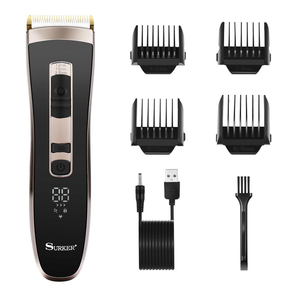 Surker Professional Digital Hair Trimmer Men's Rechargeable ElectricCordless N°669 - surker