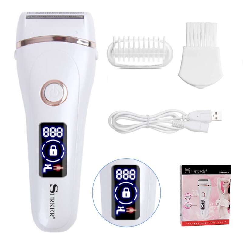 Surker rechargeable waterproof electric hair removal bikini legs body SK-515 - surker