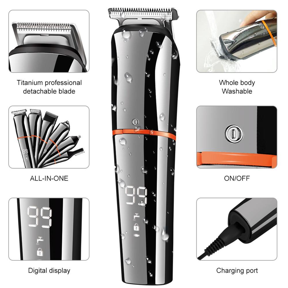 Surker Professional 5 In 1 Hair Clippers Electric Cordless Hair Machine Barber Trimmer For Men Multifunction Shaver Kit - surker