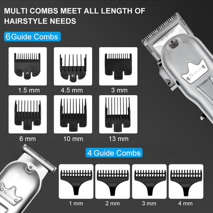 Surker Professional Hair clipper Mens Hair Cutter SET 2 Machine  Electric Cordless Hair Trimmer for Barber USB Charging