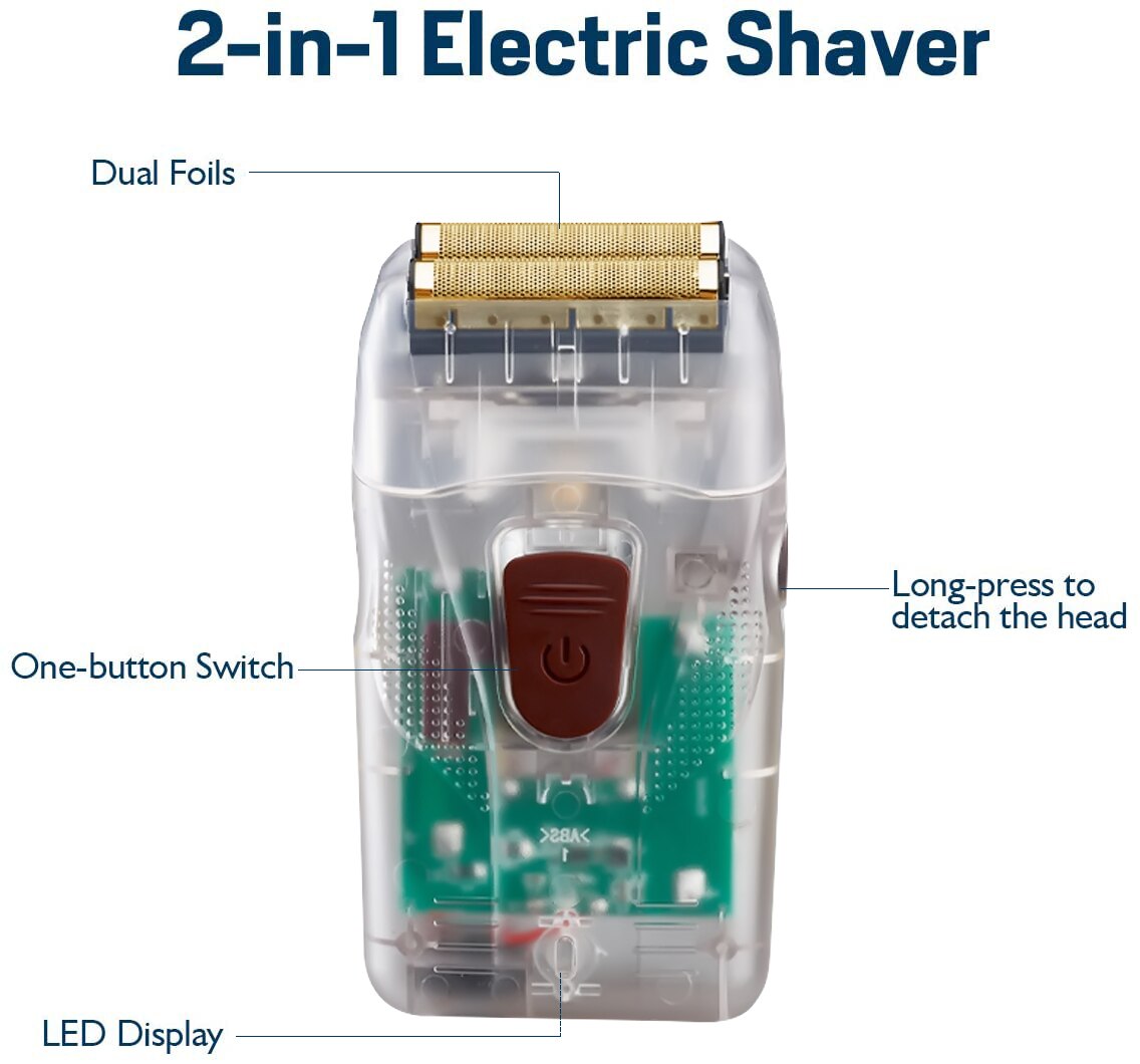 Surker Barber Shaver Electric Transparent USB Electric Razor LK2205 - surker