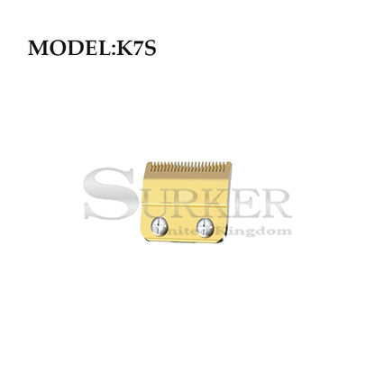 Surker K7S replacement blade installed on trimmer
Surker K7S blade replacement part only no trimmer included
Surker K7S clipper blade close up replacement accessory